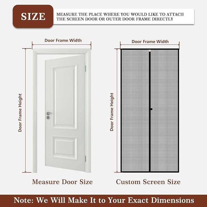 Yotache Custom Magnetic Screen Door, 80"-90" Width | Powerful Magnet, Upgraded Strengthened Polyester, Wide Screen Mesh, Sliding and Garage Door