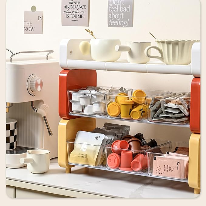 Colorful Teas Bag Organizers Shelf Teas Bag Organizers Portable Stand Rack with Easy Identification Features Home Organization