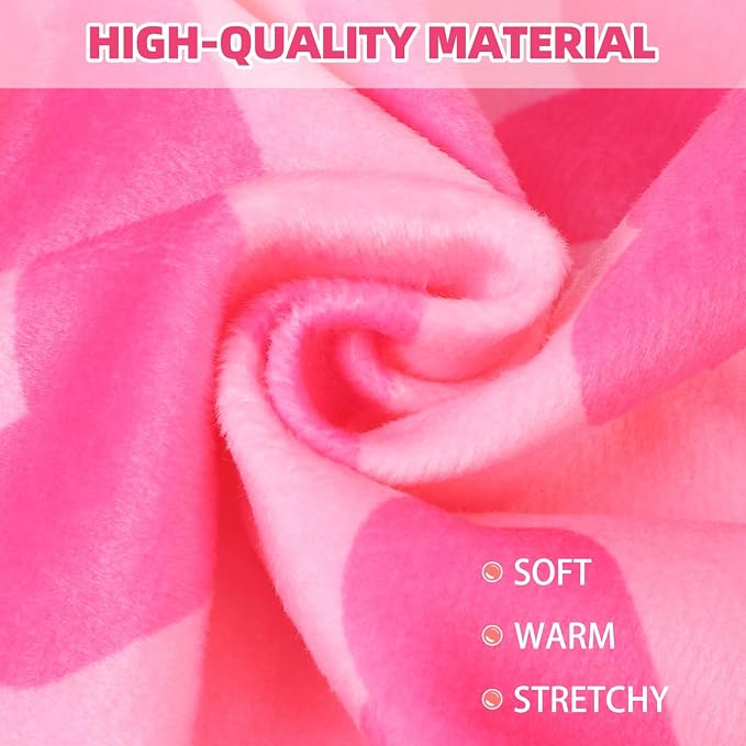 PUPTECK Soft Fleece Pink Heart Dog Pajamas for Small Medium Dogs, Dog Onesie Puppy Sweaters Clothes Jumpsuit Pjs, Cute Jammies Cat Coat Pet Costume Apparel