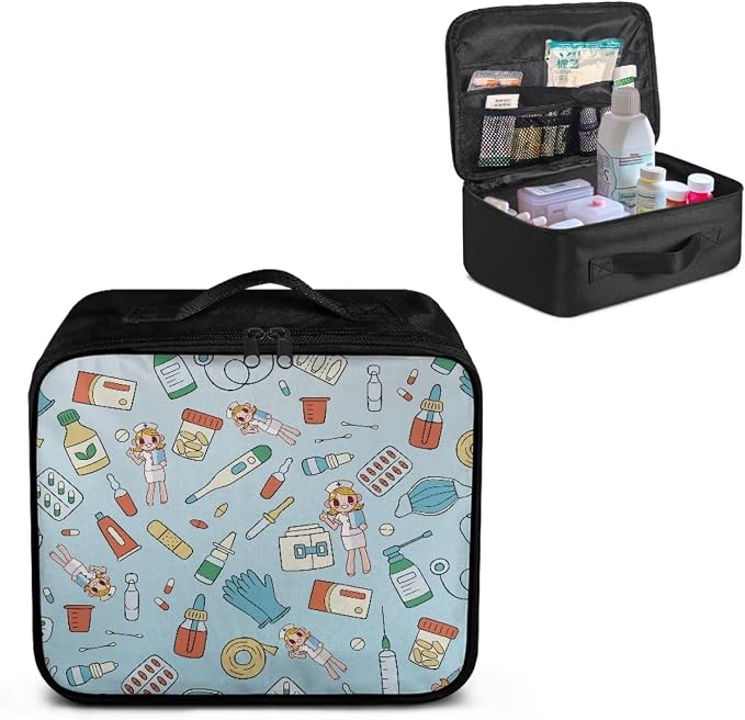 Nurses First Aid Bag Empty Travel Medicine Bag College Kids Medical Equipment Bag Cute First Aid Pouches Empty Medium First Aid Medical Kit Accessory Pouches Organizer Bag