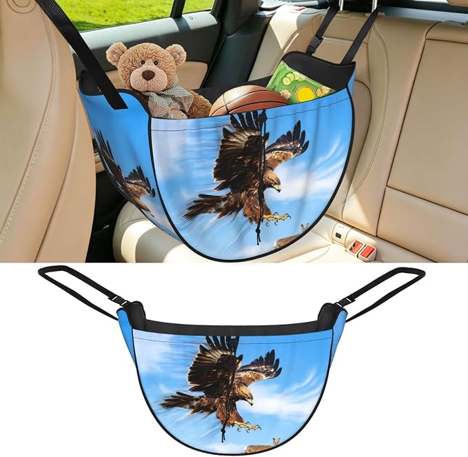 Eagle Dive Car Seat Organizer-Backseat Storage Bag for Travel | Waterproof Durable. Holds Snacks Gear Essentials. Fits Most Cars.