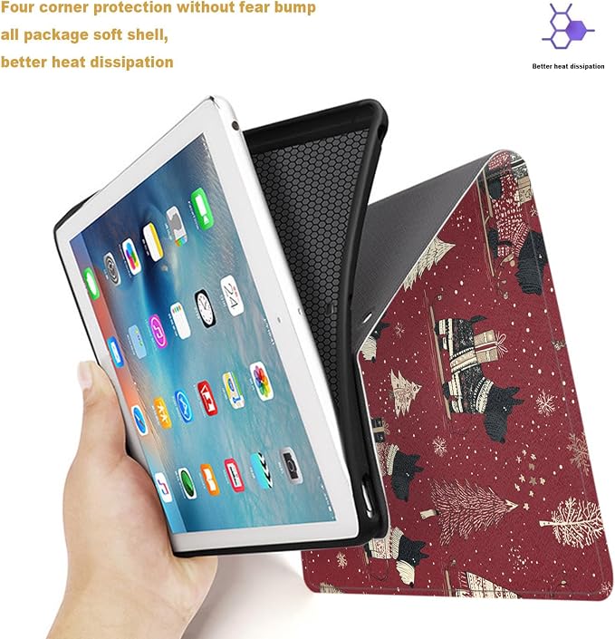 Tablet Case for iPad 10.2 Inch (9th/8th/7th Gen),Shockproof Protective Cover with Stand,Auto Wake/Sleep,Auto Wake/Sleep,Christmas Funny Dog