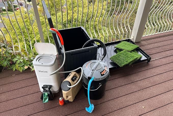 Quick N Clean Potty Station W/Plastic Potty Attendant Kit Family 5 (2' X 2' Quick N Clean Potty Station W/Plastic)