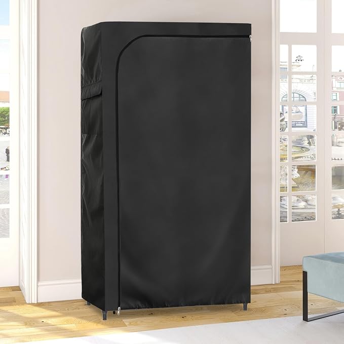 Rileytee Wire Shelf Cover,Heavy Duty 600D Dustproof Waterproof Shelf Covers for Wire Shelving,Outdoor Storage Rack Cover for Wire Rack with Zipper,Black,36"W x 14"D x 54"H