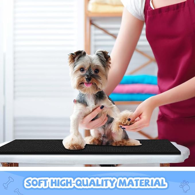 Nuanchu Dog Grooming Table Mat,36 x 24 x 0.2In,Non-Slip PVC Pad, Black