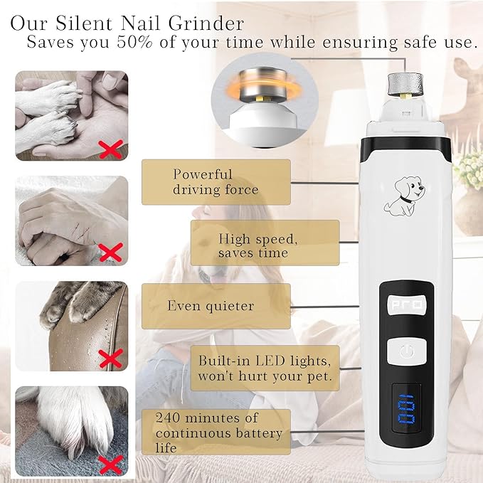 OUTMX 2026 Upgrade Dog Nail Clippers, Groom Silent Pro Nail Grinder Set, Dog and Cat Nail Clipper, Dog Nail Trimmers for Small and Medium-Sized Pets of Different Sizes