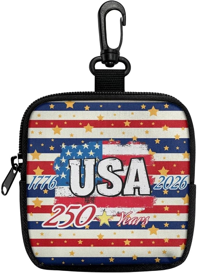 Dog Training Pouch Lightweight Zipper Dog Treat Bags Training Pouch Small Puppy Snack Dispenser Portable to Take Pet Eseentials American 250th Anniversary