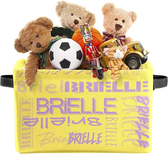Personalized Storage Bins with Name Custom Kids Storage Basket Cubes Organizer with Handles for Organizing Boys and Girls Toys Shelf Closet Nursery Baskets Boxes, 1 Pack