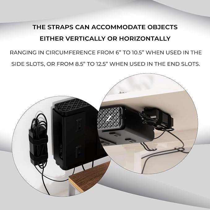 HumanCentric Universal Small Mounting Bracket for Small Devices | Fits Modems, Power Blocks, Mount on Wall or Under Desk, Vertically or Horizontally