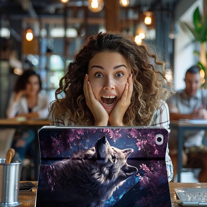for Microsoft Surface Pro 11/10/9-13" 2024/2022 Tablet Case,Auto Wake/Sleep,Adjustable Stand Protective Cover - Wolf