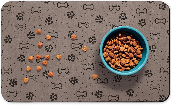 Dog Food Mats,Cat Absorbent Water Bowl Feeding Mats Pet Placemats for Food and Water Spot 24 * 32 inch