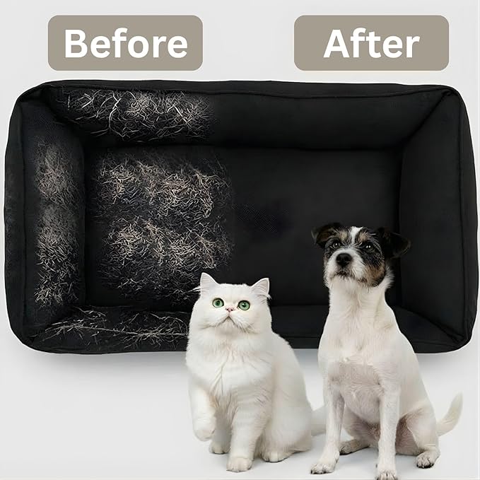 Pet Hair Remover Glove for Dogs & Cats – Reusable Five Finger Electrostatic Grooming Brush for Removing Pet Fur from Carpet, Furniture, Clothes, Sofa & Car Seats – Easy Cleaning Hair Removal