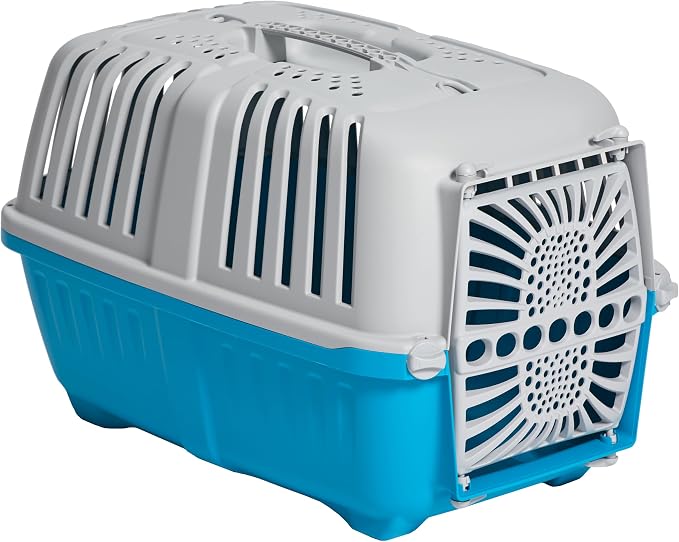 Spree by MidWest 22-Inch Travel Carrier, Blue, Fits Pets up to 12 lbs | Hard-Sided Pet Carrier, Plastic Door, Ventilated Design, Locking Tabs, Easy Assembly