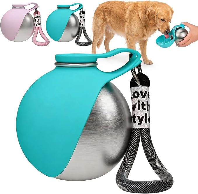 Portable Pet Water Bottle & Collapsible Dog Bowls, Spill Proof Water Dispenser, Cat Food Container & Dog Treat Holder, Small Size Pet Supplies Travel Accessories for Puppy Walking & Gifts
