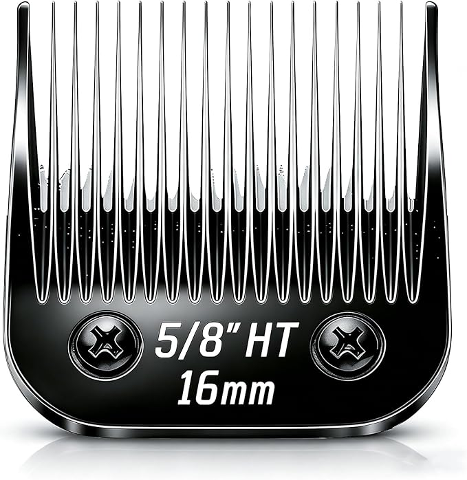 Dog Grooming Replacement Blades Compatible with Andis Dog Clippers,Most OsterA5, Wahl KM Series Pet Clippers for Animal Dog,Cat,Horse (Black-5/8 HT)