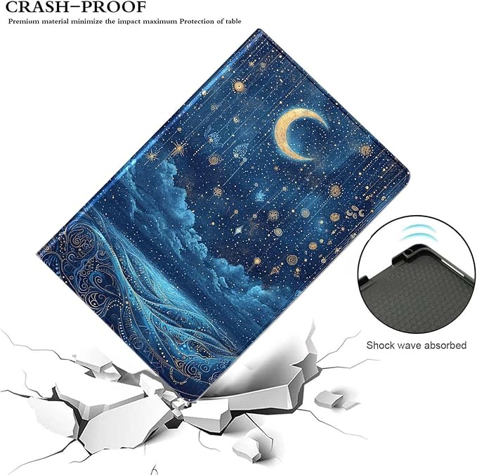 for Samsung Galaxy Tab S6 10.5" Tablet Case(Model SM-T860/T865/T867) 2019 Release,Premium Leather Folio Stand Auto Wake/Sleep,Multiple Viewing Stand,Moon Starry Sky