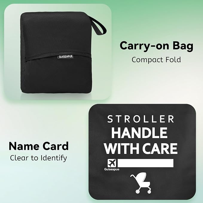 Stroller Bag for Airplane, 46" H x 21" W x 13" D, Baby Travel Essentials | Stroller Cover for Air Travel, Gate & Baggage Check,Fit Single/Double/Jogging/Umbrella/Baby Stroller Travel System as Chicco