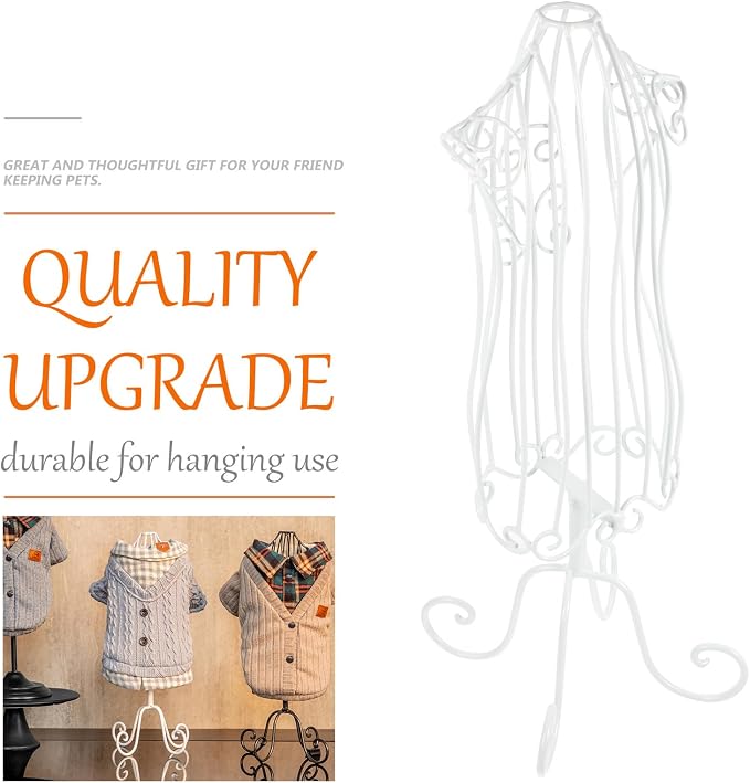 Mipcase Dog Cloth Hanger Metal Dog Dress Mannequin Display Rack Mini Shirt Hangers for Pet Clothes
