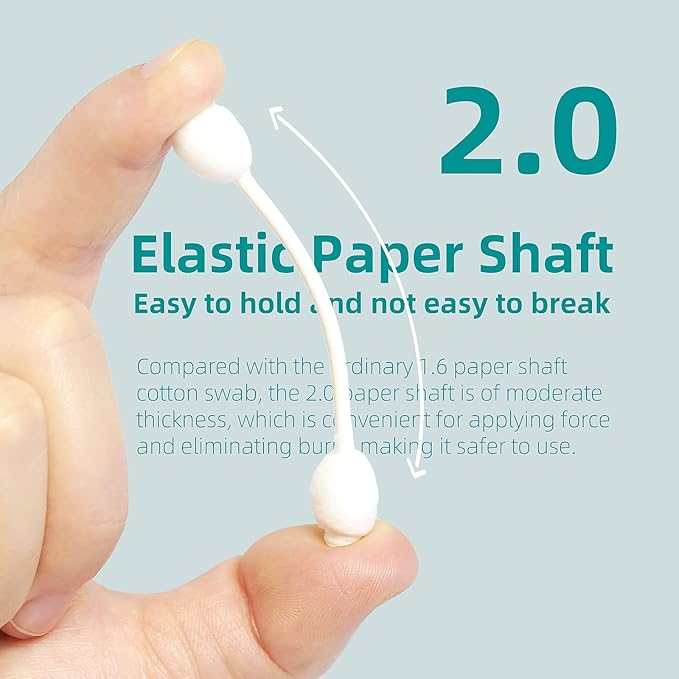 MEDUWEDU 2-Pack Dog Ear Cleaning Cotton Swabs, More Reliable, Safer to Care for Pet Ears, Prevent Accidental Injuries, Suitable for Medium and Large Dogs, Dog Ear Cleaning Kit, L Size, 110 PCS