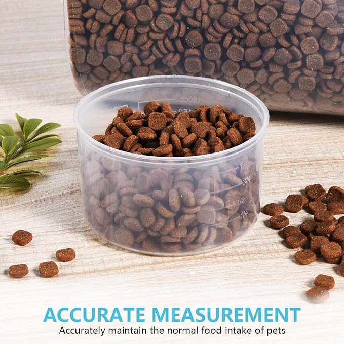 SenseYo 3 Pack 2lb 2.5L Pet Food Storage Container with Measuring Cup BPA Free for Small Dog, Cat, Bird (Blue Pink Green)