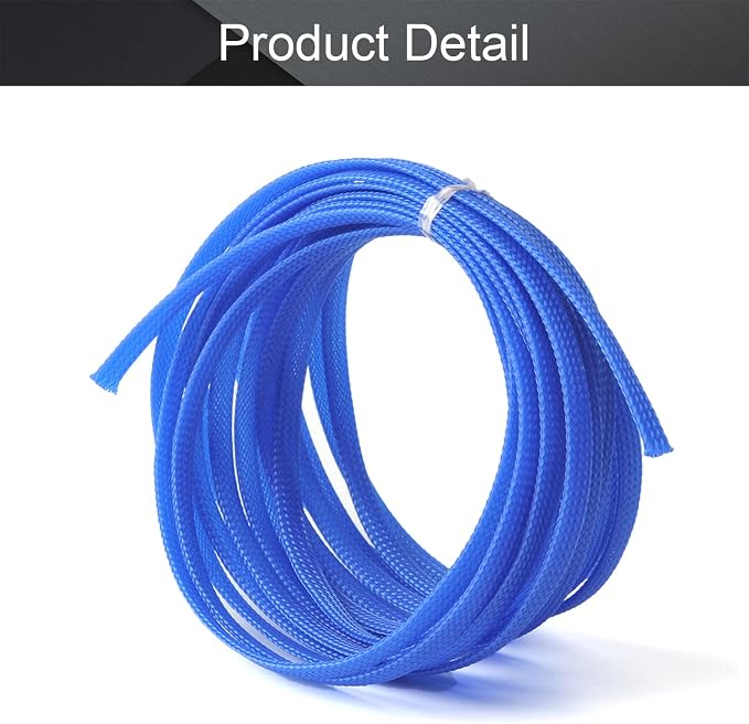 Othmro 16.4ft PET Flexible Expandable Braided Cable Sleeve 0.23inch Width Wire Loom Sleeving and Organizer Flexible Wire Mesh Sleeve for TV Audio PC Cords from Pets Chewing Blue