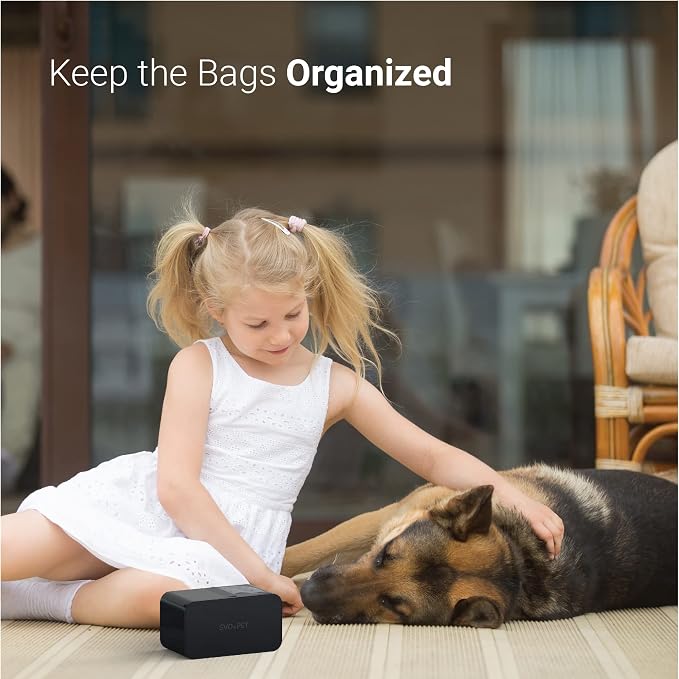 SVD.PET Doggie Waste Bag Dispenser, 120 Count, 8 Rolls, Black