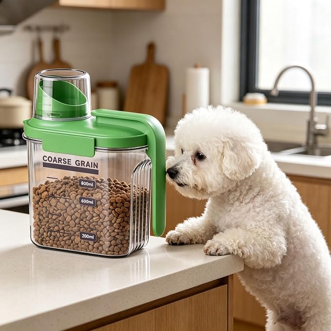 Sanitary Pet Bin with Sealed Cover and Break Design Good for Busy Households Portable Pet Food Carrier