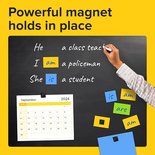Pre-Cut Adhesive Magnetic Tape Squares, 0.4"x0.08" (10x2mm), 300 pcs | Sticky Magnetic Tape Squares, Flexible, Easy to Use, No Cutting Needed, For Whiteboard, Fridge, Crafts & School