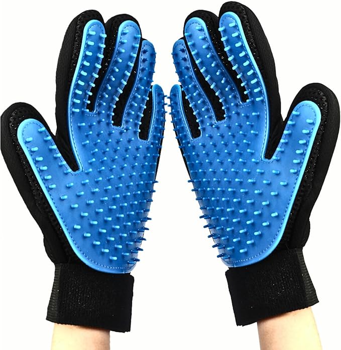ElitePaws Pet Grooming Gloves for Dogs Cats — Deshedding Brush Glove, Left & Right Hand Pair, Soft Silicone Hair Remover Mitt for Short Long Fur, Gentle Massage, Bath & Dry Use, All Breeds