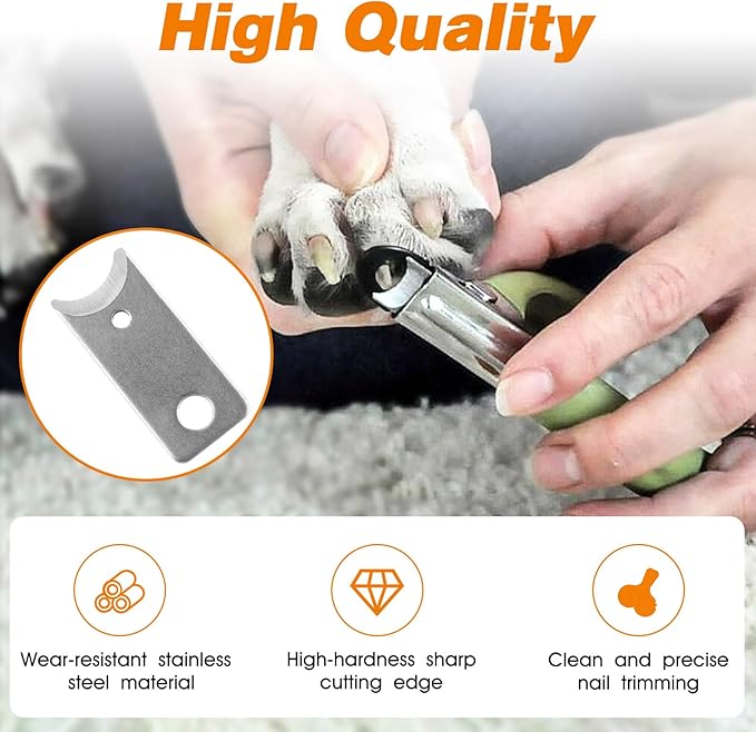 Pet Nail Trimmer Blades for Resco Guillotine Nail Trimmers Dog Nail Clipper Replacement Blades -6 Pack