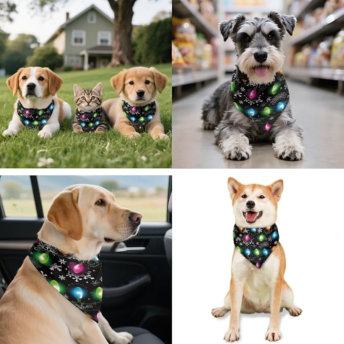 COEQINE Christmas Dog Bandanas Female Costume Hair Tie Bracelets for Women Matching Dog Fall Bandana Adjustable fit Small Medium Large Pet Non Slip