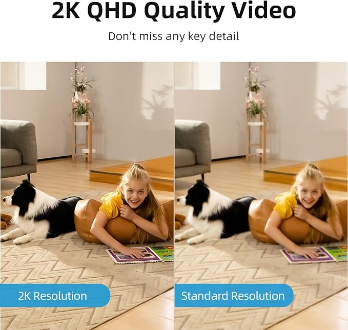 aosu 2K Indoor Camera,Baby Monitor for Home Security with 2.4GHz WiFi only