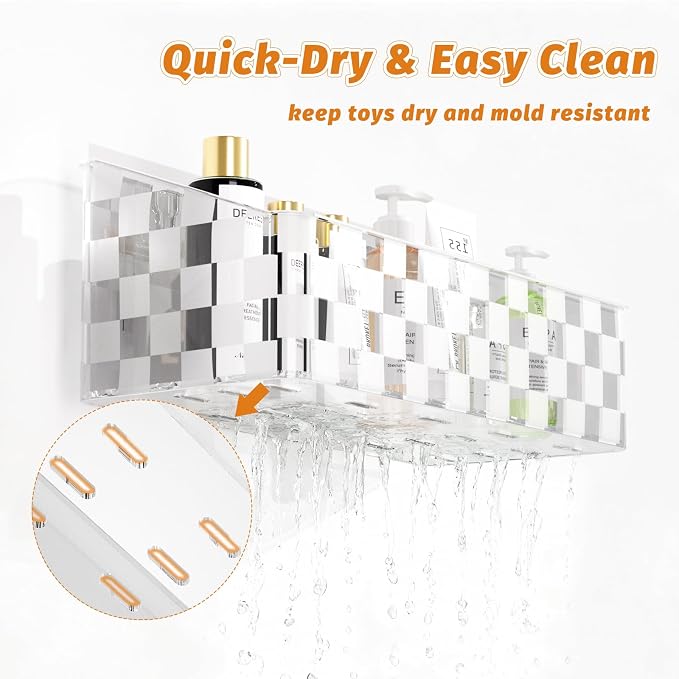 Natheeph Bath Toy Storage Holder Clear Bathtub Toy Storage Organizer, 2pack | Quick-Drying Bath Toy Holder for Tub, Bathroom, Large-Capacity Holder Organizer for Shower Toy, Bathroom Essentials