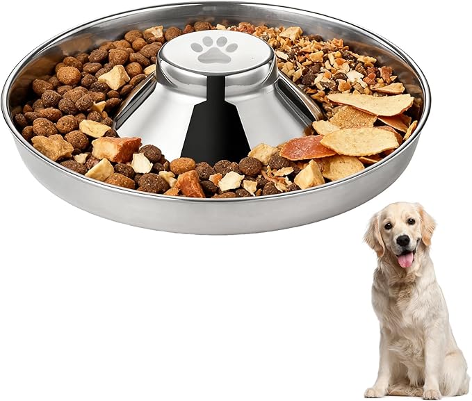 Stainless Steel Dog Bowls, Thickened Durable Replacement Bowls,Feeder Pet Bowl for Cat or Dog Food or Water Dish, for Fast Eating Large Breed, Metal Slow Feeder Dog Bowl Fits