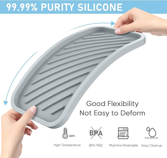 Silicone Sponge Holder-Large Thick Durable 10" Sink Organizer Tray-Kitchen
