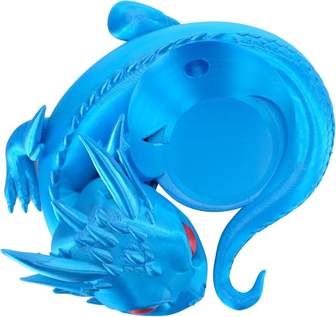 Dragon Stand for Echo Dot 4th/5th Gen, 3D Printed Dragon Amazon Echo Desktop Speakers, Holder for Echo Dot 5th Gen Echo Dot 4th Gen, Made in USA (Blue)