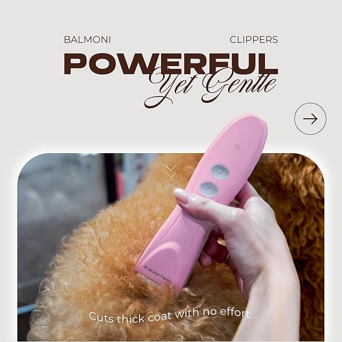 Cordless Pet Grooming Kit for Dogs & Cats, Quiet & Powerful Motor Paw & Face Trimmer, Lightweight Clipper, Dopamine Pink, Parent (Bundle-Dopamine Pink)