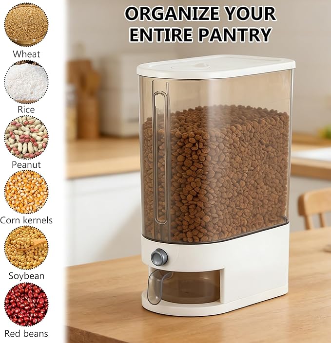 Pet Food Storage Container with Lid & Scooper Press to Dispense Clear Airtight Cat Food Storage Container Dog Food Storage Container BPA Free Store Dry Food Dog Treat Container for Kitchen Pantry