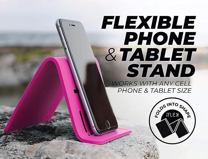 Adjustable Cell Phone Stand and Tablet Stand for Work and Home – Flexible Phone Holder is The Perfect iPhone Stand for Video Calls and Holds Any Device (Purple)