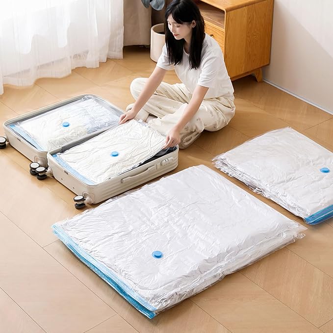 of 11 Clear Vacuum Storage Bags Multiple Size Set Ideal for Easy Identification of Various Garments and Apparel Clear Bags