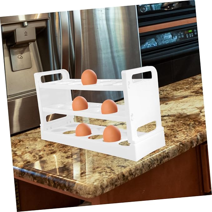 jojofuny 36pieces Egg Storage Box Fridge Egg Rack Layers Holder for Refrigerator Kitchen Organizer Stand