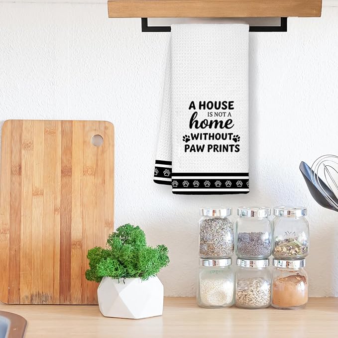 Dog Kitchen Towels, Dog Mom Gifts for Women Dish Tea Towels, Pet Lover Gifts Decorative Hand Towels for Kitchen Bathroom Decor, 16x24 Inch