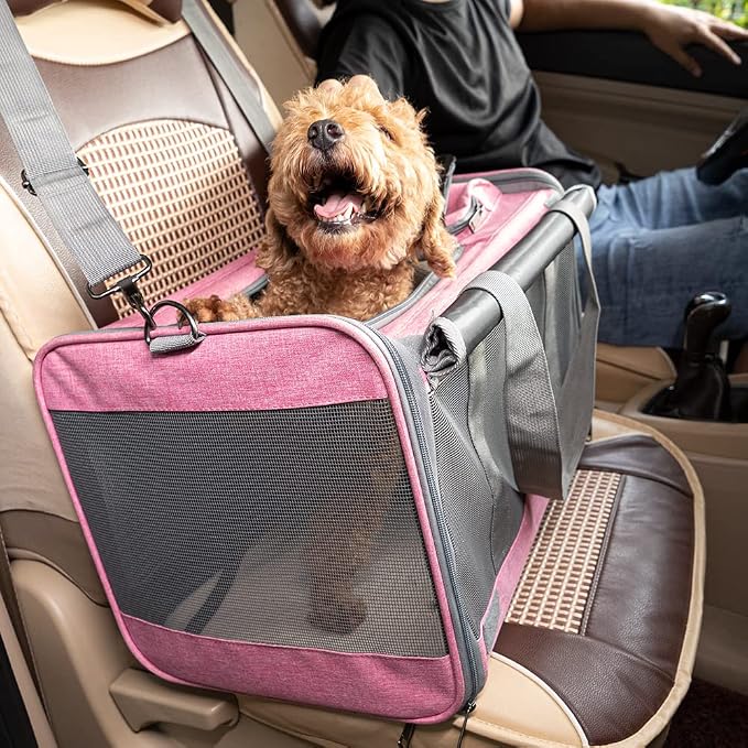 GAPZER Pet Carrier for Large and Medium Cat, Soft-Sided Pet Crate for Puppy | Dog Foldable Car Traveling Kennel Bag with Privacy Protection, Big Kitten Carrying Cage Ventilated Home Outdoor Vet Transport