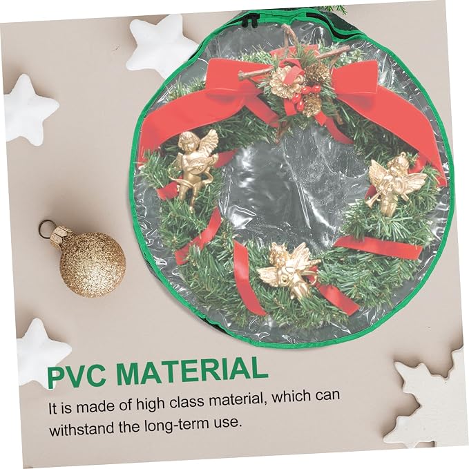 1pc Xmas Storage Bag with Clear Window Garland Holder for Holiday Wreaths Design for and Organization Decoration Storage