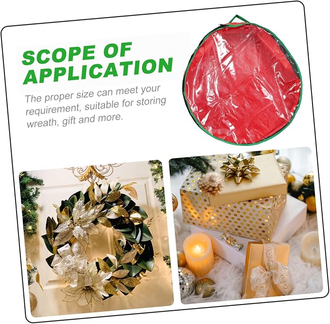 NOLITOY 1pc Christmas Wreath Storage Bag Window Holder for Holiday Garland Organization for Seasonal Decoration Storage