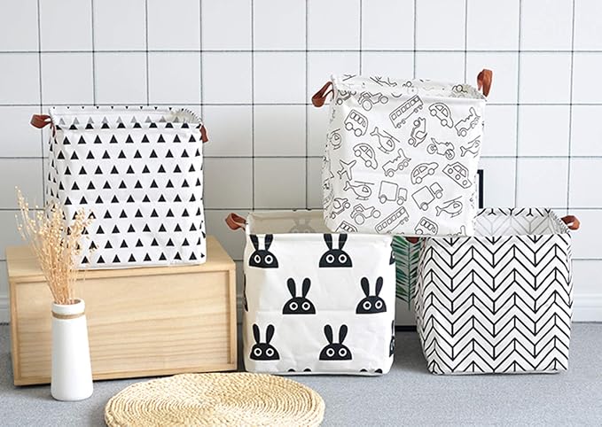 Storage Basket Fabric Organizer Bin for Toys, Books, Clothes, Pets,Perfect for Bedroom/Office/Nursery/Shelves (Black)