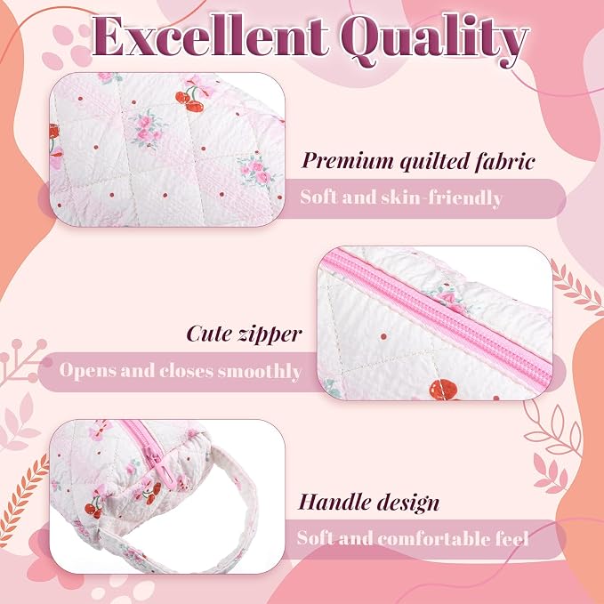 JJUNW 1 Pc Hair Tools Organizer Bag with Bow Pattern, Travel Bag Quilted Cosmetics Toiletry Organizer, Portable Pink Haircare Accessories for Curling Irons, Flat Irons, Hair Dryers Tools(Type 1)