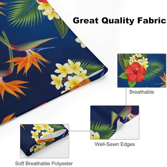 Washable Portable Bib with Adjustable Design for Pet Camping, Hiking, Running, Walking, Outdoor Activities Use (Floral Bird Tropical Paradise Hawaii Flowers)