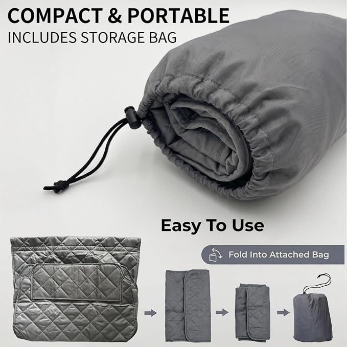 Portable Dog Shopping Cart Cover, Soft Fabric Cart Cover for Pets | Shopping Cart Hammock Secured with Hook and Loop with Safety Ropes, Comfortable and Easy to Clean with Carry Bag (Gray)