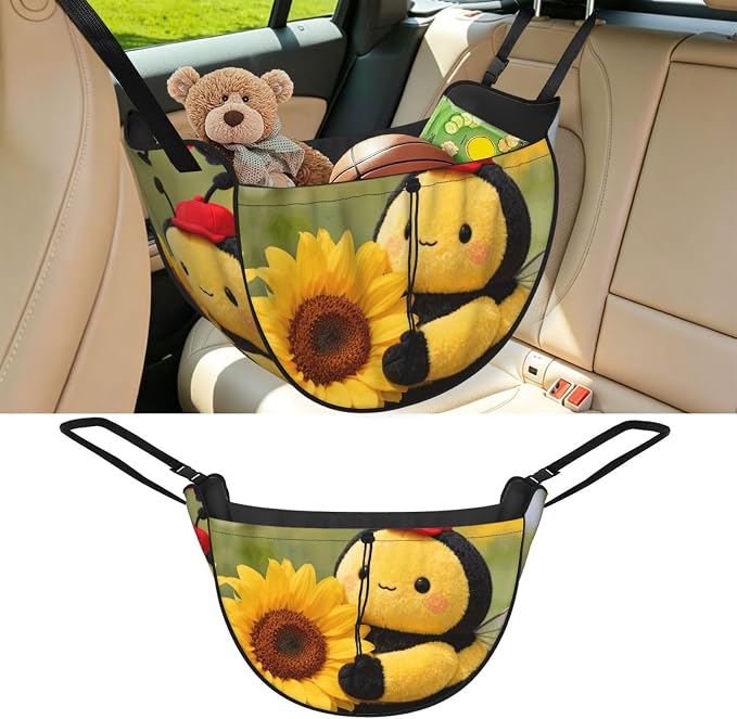 Honeybee Car Seat Organizer-Backseat Storage Bag for Travel | Waterproof Durable. Holds Snacks Gear Essentials. Fits Most Cars.